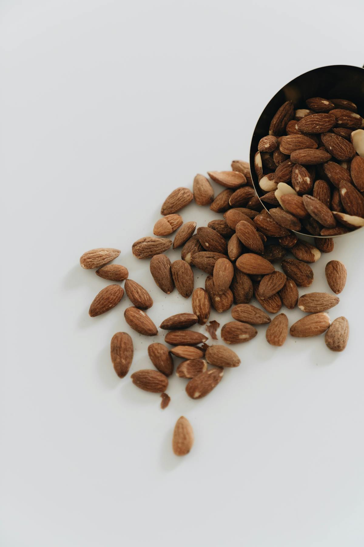 Almonds on a light background