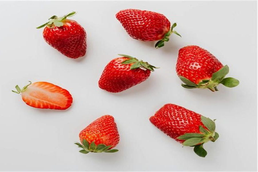Strawberries on a light background